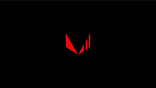 Red black logo blue border - m free wallpaper