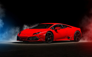 Red sports car dark room 74 - smoke free wallpaper