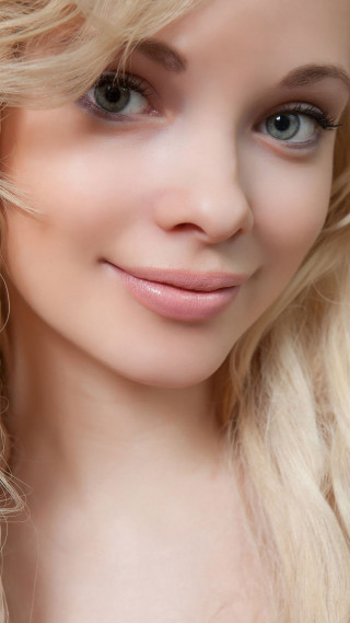 Blonde hair blue eyes woman 3 - shaded free wallpaper for mobile