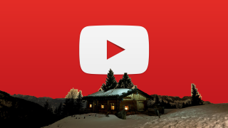 Red youtube logo house snow - tree and mountains free wallpaper for desktop