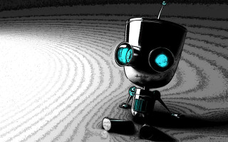 Robot glowing eyes toilet paper - rossdraw global illumination free wallpaper