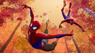 Spiderman air battle autumn leaves - another man free wallpaper for desktop