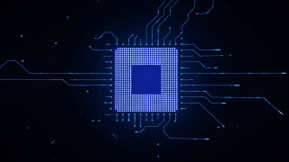 Blue circuitboard night sky starry - white dot free wallpaper