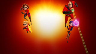 Cartoon characters flying red background - a group of cartoon characters free wallpaper for desktop