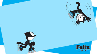 Cartoon cat dog skating blue - a blue tail free wallpaper for desktop