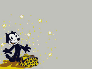 Cartoon cat yellow star suitcase - a cartoon cat free wallpaper