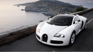 White bugatti ocean road cliff - a boat free wallpaper for desktop