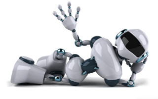 Robot falling arms outstretched legs - les automatiste free wallpaper