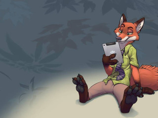 Cartoon fox sitting tablet computer - don bluth free wallpaper for desktop