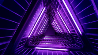 Long purple tunnel with lights - beeple free wallpaper