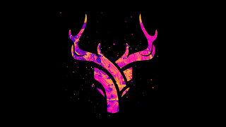 Deer head colorful antlers horns - vector art free wallpaper