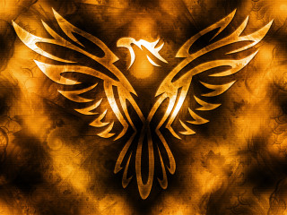 Golden bird black white wings - arcane free wallpaper