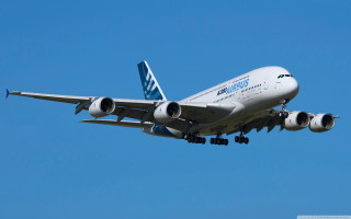 Jetliner flying blue sky landing 3 - amédée ozenfant free wallpaper