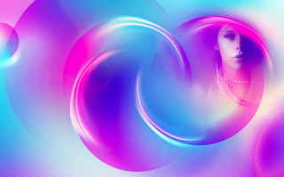 Woman necklace colorful circles bubbles - affinity photo free wallpaper