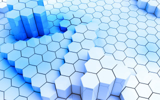Blue white hexagonal arrow isometric - a blue arrow free wallpaper