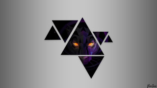 Wolf glowing eyes triangle silver - a silver background free wallpaper for desktop