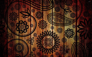 Wooden wall floral pattern flowers - a wooden background free wallpaper