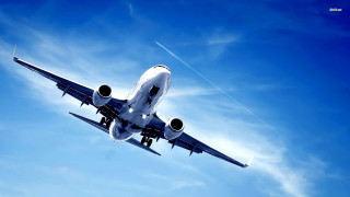 Jetliner flying blue sky clouds 3 - andries stock free wallpaper