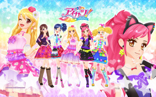 Pink hair girls cartoon cat - a cartoon style free wallpaper