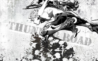 Woman black white outfit flying 2 - akihiko yoshida free wallpaper
