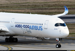 Large white airplane runway sky 2 - grassy free wallpaper