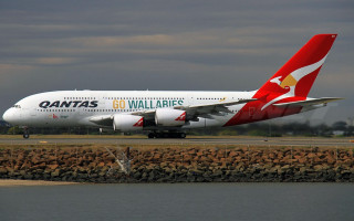 Large white red airplane runway 3 - airplane free wallpaper