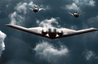Military planes flying sky clouds 2 - smaller free wallpaper