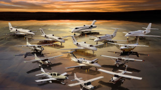 Planes runway sunset sky clouds - a group of planes free wallpaper
