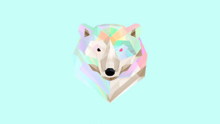 Geometric polar bear head blue - caspar wolf free wallpaper for desktop
