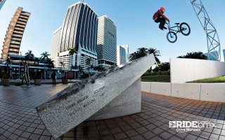 Man bike jumping ramp city - concrete art free wallpaper for desktop