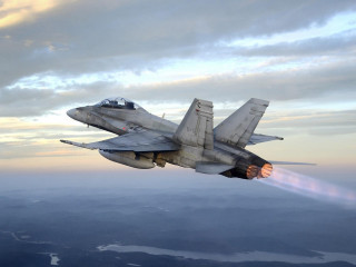 Jet flying sky background clouds - a jet free wallpaper