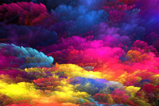 Colorful multicolored paint black background - vibrant colour free wallpaper