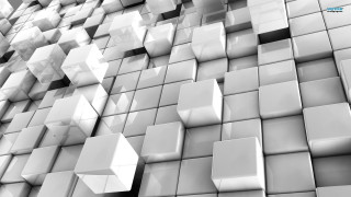 Large group white grey cubes - ambient occlusion free wallpaper