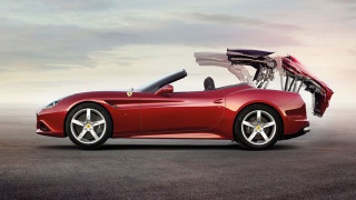 Red sports car hood open 3 - the hood free wallpaper
