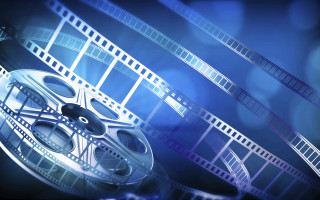 Film reel filmstrip blue lights - ancell stronach free wallpaper