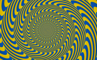 Blue yellow swirl green center 2 - bridget riley free wallpaper