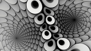 Spiral black white circles design - white circle free wallpaper for desktop